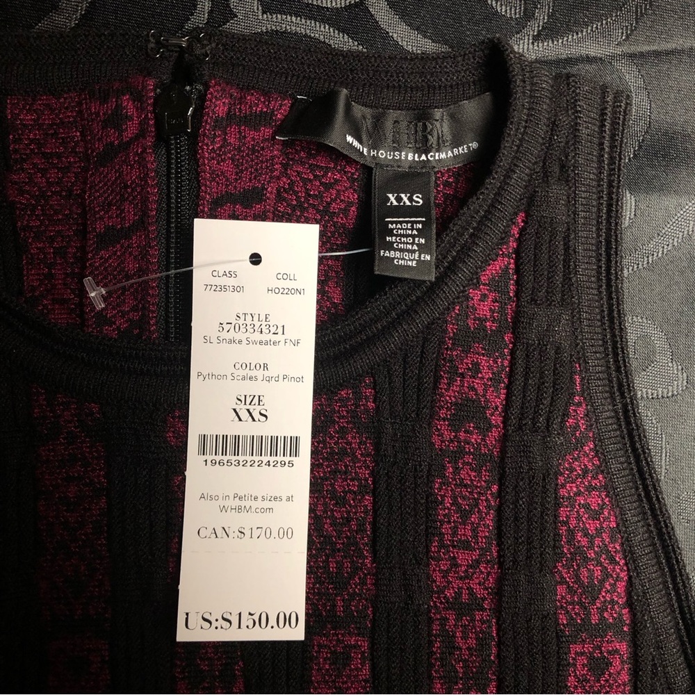 ⭐️NEW⭐️White House Black Market (WHBM) Sleeveless Python-Print Sweater Dress - Picture 9 of 13